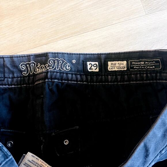 Miss Me Black Mid Rise Easy Skinny Jeans Size 29 - Picture 4 of 4